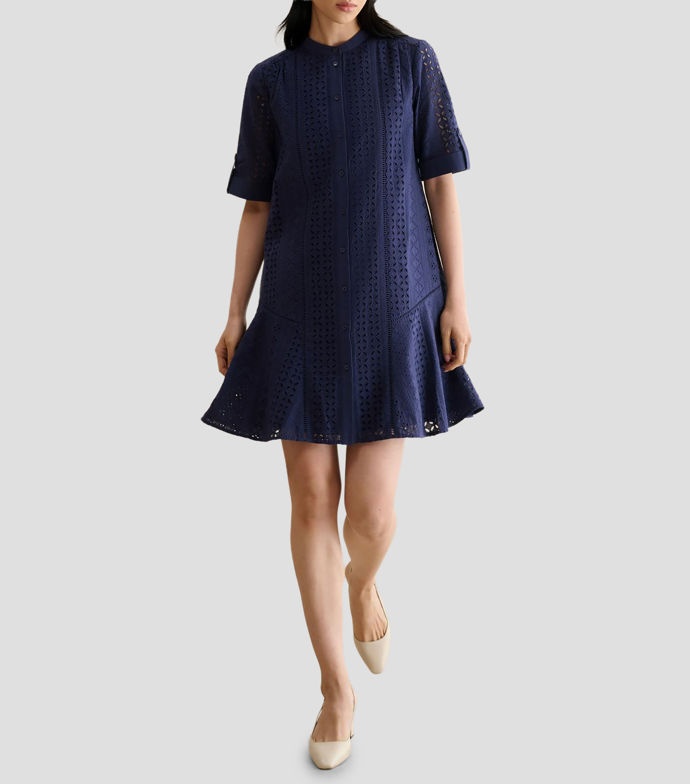 Vestido corto liso Mujer